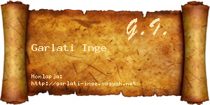 Garlati Inge névjegykártya